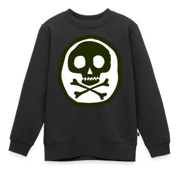 Crâne et os - Sweat Premium enfant bio - noir - Devant - AI Model Kid Female (0cm)