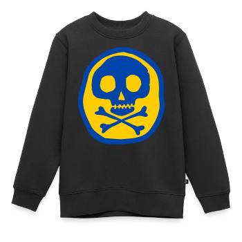Crâne et os - Sweat Premium enfant bio - noir - Devant - AI Model Kid Female (0cm)