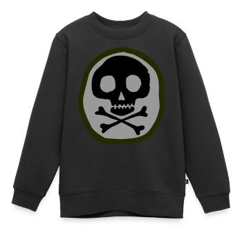 Crâne et os - Sweat Premium enfant bio - noir - Devant - AI Model Kid Female (0cm)