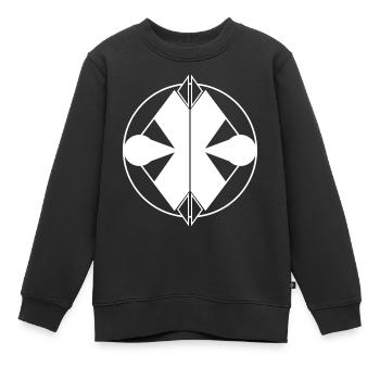 Schlankes weißes Logo – symmetrisches und universelles Design - Kinder Premium Organic Sweatshirt - Schwarz - Vorne - AI Model Kid Female (0cm)