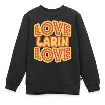 Prénom Larin - Sweat Premium enfant bio - noir - Devant - AI Model Kid Female (0cm)