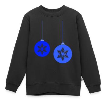 Weihnachtskugeln Stern frost - Kinder Premium Organic Sweatshirt - Schwarz - Vorne - AI Model Kid Female (0cm)