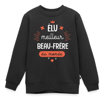 Meilleur Beau-frère du monde Cadeau Beau frère - Sweat Premium enfant bio - noir - Devant - AI Model Kid Female (0cm)