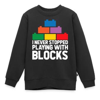 Brick Builder Toys Blocks Clamping Blocks Bricks - Kids Premium Organic Sweatshirt - black - Front - AI Model Kid Female (0cm)