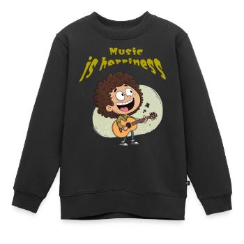Dessin animé drôle - Sweat Premium enfant bio - noir - Devant - AI Model Kid Female (0cm)