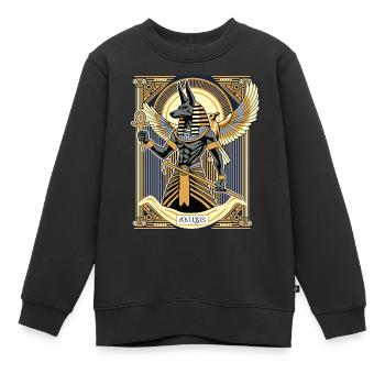 ANUBIS Le Seigneur des Enfers - Sweat Premium enfant bio - noir - Devant - AI Model Kid Female (0cm)