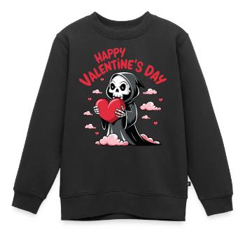 faucheuse amoureuse avec coeur - Sweat Premium enfant bio - noir - Devant - AI Model Kid Female (0cm)