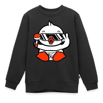 Vogel Baby Kind Rassel Windel Sonnenbrille Peace - Kinder Premium Organic Sweatshirt - Schwarz - Vorne - AI Model Kid Female (0cm)