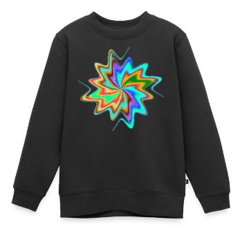 Regenbogen Wirbelstern - Kinder Premium Organic Sweatshirt - Schwarz - Vorne - AI Model Kid Female (0cm)
