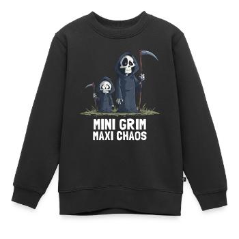 Kleiner Grim – Der Sensenmann des Chaos - Kinder Premium Organic Sweatshirt - Schwarz - Vorne - AI Model Kid Female (0cm)