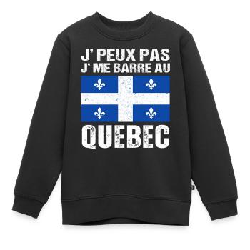 Ich kann nicht in Quebec gehen Quebec Geschenk - Kinder Premium Organic Sweatshirt - Schwarz - Vorne - AI Model Kid Female (0cm)