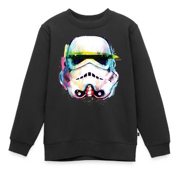 Star Wars Weißer Soldat Portrait Artsy-Look - Kinder Premium Organic Sweatshirt - Schwarz - Vorne - AI Model Kid Female (0cm)