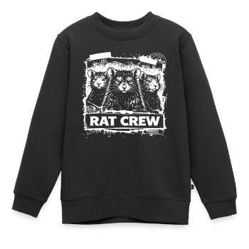 Rat Crew – Urban Rattenmotiv - Kinder Premium Organic Sweatshirt - Schwarz - Vorne - AI Model Kid Female (0cm)