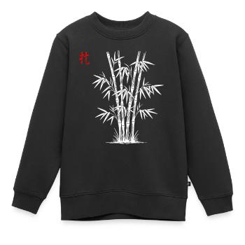 Bambus Asiatisch - Kinder Premium Organic Sweatshirt - Schwarz - Vorne - AI Model Kid Female (0cm)