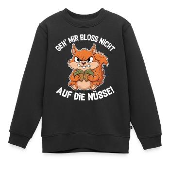 Eichhörnchen | Geh mir bloss nicht auf die Nüsse - Kinder Premium Organic Sweatshirt - Schwarz - Vorne - AI Model Kid Female (0cm)
