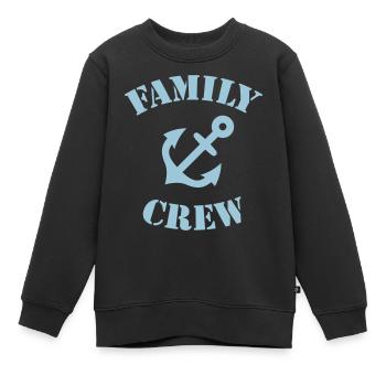 Équipage familial (Ancre / Équipage du navire / Bleu ciel) - Sweat Premium enfant bio - noir - Devant - AI Model Kid Female (0cm)