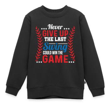 baseball spiel - Kinder Premium Organic Sweatshirt - Schwarz - Vorne - AI Model Kid Female (0cm)