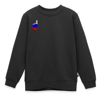 Drapeau russe numéro 1 - Sweat Premium enfant bio - noir - Devant - AI Model Kid Female (0cm)