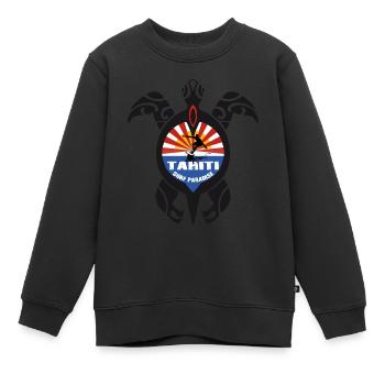 tahiti turtle - Sweat Premium enfant bio - noir - Devant - AI Model Kid Female (0cm)
