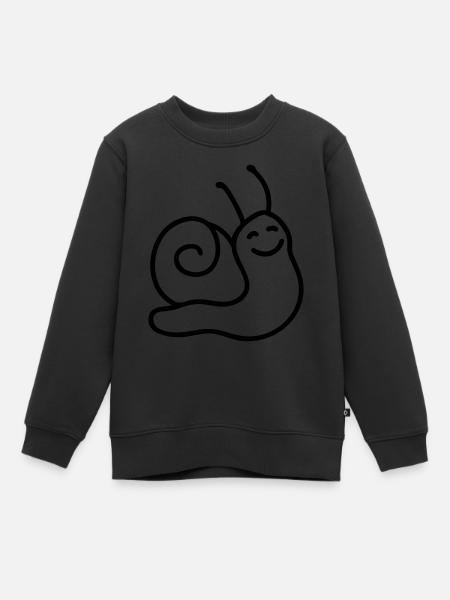 Escargot heureux - Line - Sweat Premium enfant bio - noir