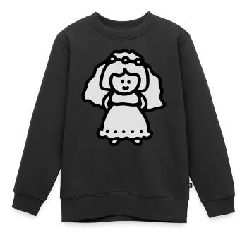 Jeune mariée - Sweat Premium enfant bio - noir - Devant - AI Model Kid Female (0cm)