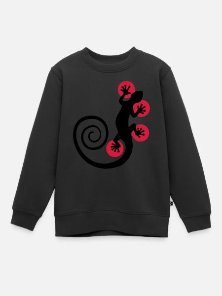 POINT CHAUD GECKO - Sweat Premium enfant bio - noir