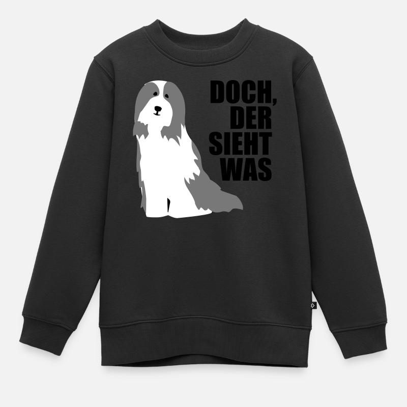 Bearded Collie - Sweat Premium enfant bio - noir
