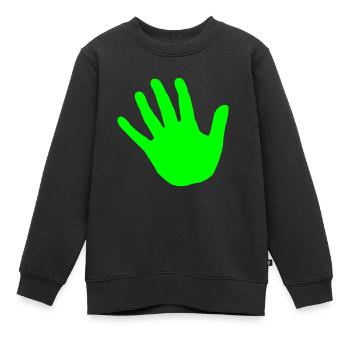 hand gruen - Kinder Premium Organic Sweatshirt - Schwarz - Vorne - AI Model Kid Female (0cm)