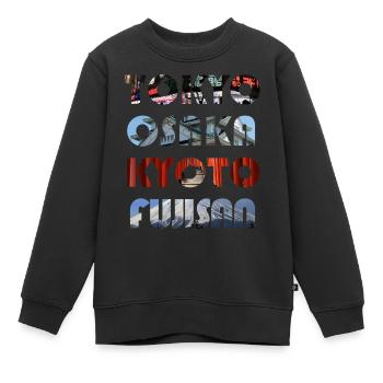 Japan's Metropolen - Kinder Premium Organic Sweatshirt - Schwarz - Vorne - AI Model Kid Female (0cm)