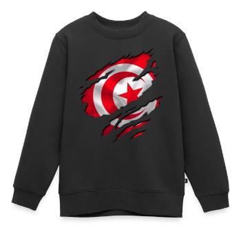afrika flag tunesien - Kinder Premium Organic Sweatshirt - Schwarz - Vorne - AI Model Kid Female (0cm)