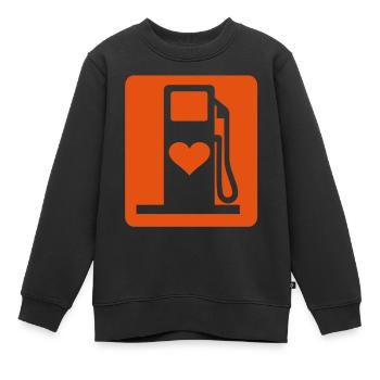 Love Gas de - Kinder Premium Organic Sweatshirt - Schwarz - Vorne - AI Model Kid Female (0cm)