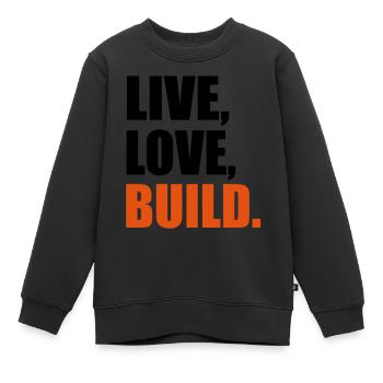 Construction - Sweat Premium enfant bio - noir - Devant - AI Model Kid Female (0cm)