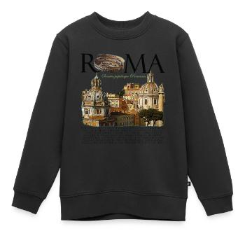 ROME - Kinder Premium Organic Sweatshirt - Schwarz - Vorne - AI Model Kid Female (0cm)