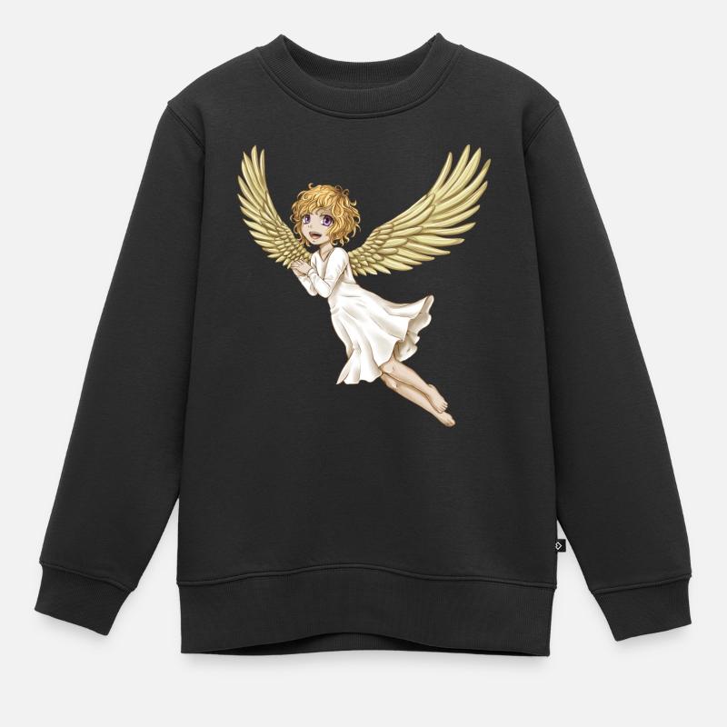 Engel Weihnachten - Kinder Premium Organic Sweatshirt - Schwarz