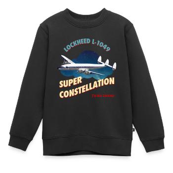 super constellation - Sweat Premium enfant bio - noir - Devant - AI Model Kid Female (0cm)