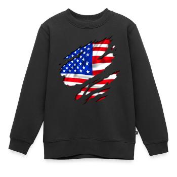 america design united - Sweat Premium enfant bio - noir - Devant - AI Model Kid Female (0cm)