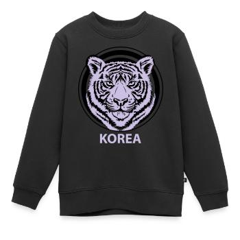 Korea - Kinder Premium Organic Sweatshirt - Schwarz - Vorne - AI Model Kid Female (0cm)