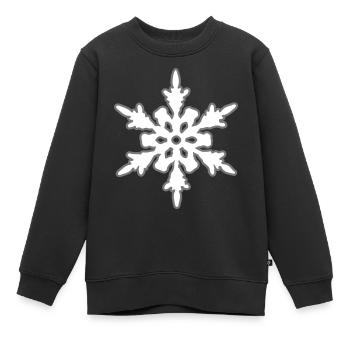 kuehl winter kalt schnee sterne frohe christmas we - Kinder Premium Organic Sweatshirt - Schwarz - Vorne - AI Model Kid Female (0cm)