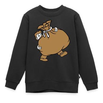 muell umzug transportieren schwer tragengeldsack b - Kinder Premium Organic Sweatshirt - Schwarz - Vorne - AI Model Kid Female (0cm)