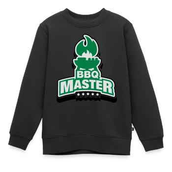 bbq_master__f3 - Sweat Premium enfant bio - noir - Devant - AI Model Kid Female (0cm)