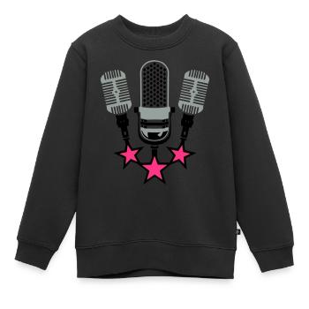 old microphone microphone 20063 - Kids Premium Organic Sweatshirt - black - Front - AI Model Kid Female (0cm)