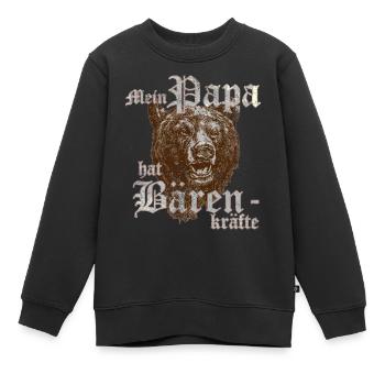 mein papa bärenkräfte vintage - Kinder Premium Organic Sweatshirt - Schwarz - Vorne - AI Model Kid Female (0cm)