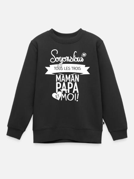 bebesf_famille3_blanc - Sweat Premium enfant bio - noir