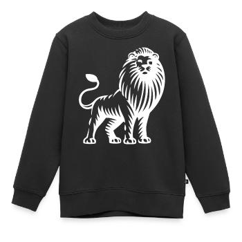 Löwe - Kinder Premium Organic Sweatshirt - Schwarz - Vorne - AI Model Kid Female (0cm)