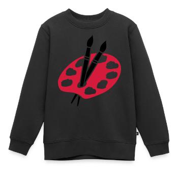 Maler - Kinder Premium Organic Sweatshirt - Schwarz - Vorne - AI Model Kid Female (0cm)