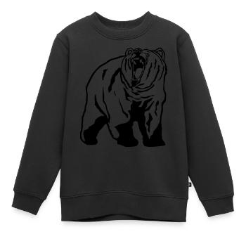 Grizzly - Bear - Bär - Kinder Premium Organic Sweatshirt - Schwarz - Vorne - AI Model Kid Female (0cm)