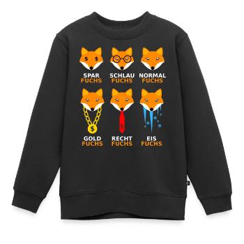 Füchse in verschiedenen Themen - Kinder Premium Organic Sweatshirt - Schwarz - Vorne - AI Model Kid Female (0cm)