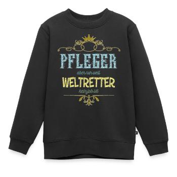 Pfleger Weltretter - Kinder Premium Organic Sweatshirt - Schwarz - Vorne - AI Model Kid Female (0cm)
