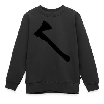 axt silhouette - Kinder Premium Organic Sweatshirt - Schwarz - Vorne - AI Model Kid Female (0cm)