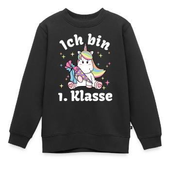 1ère classe écolier scolarité Licorne confiserie - Sweat Premium enfant bio - noir - Devant - AI Model Kid Female (0cm)